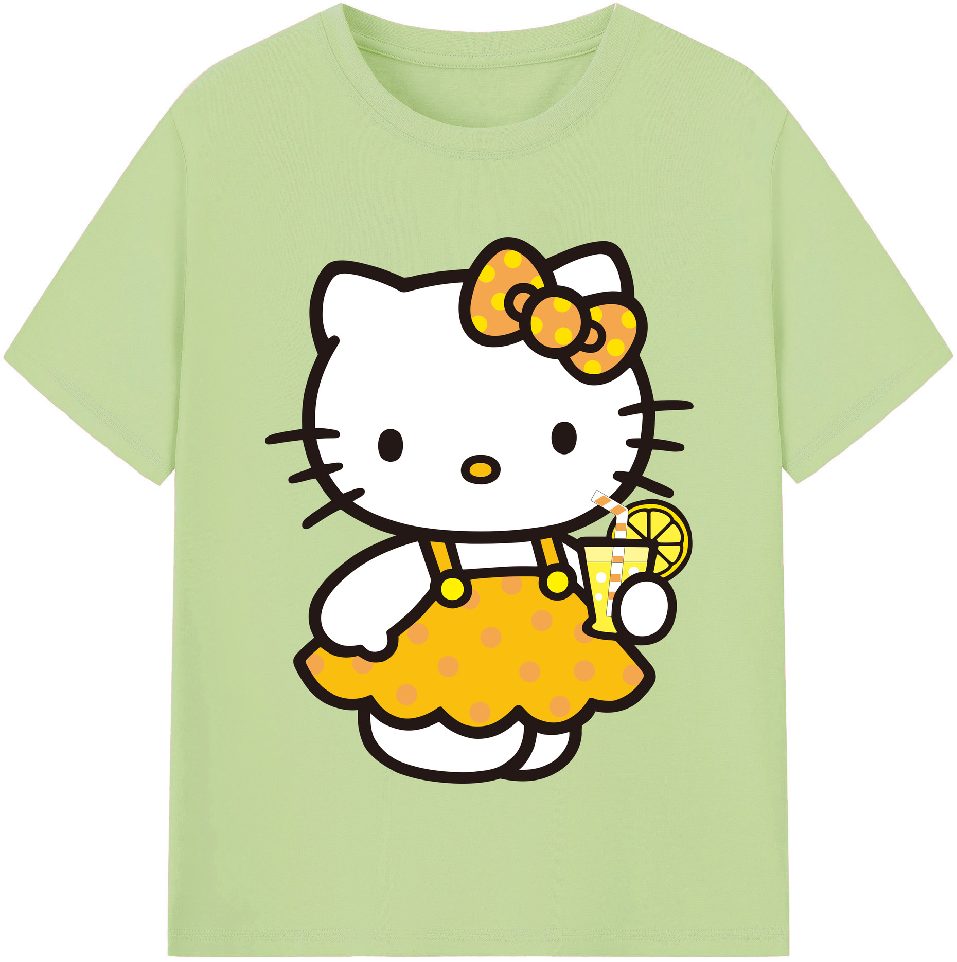 （画像用） Hello Kitty ハローキティ 綿100％半袖Tシャツ（フロントプリント）